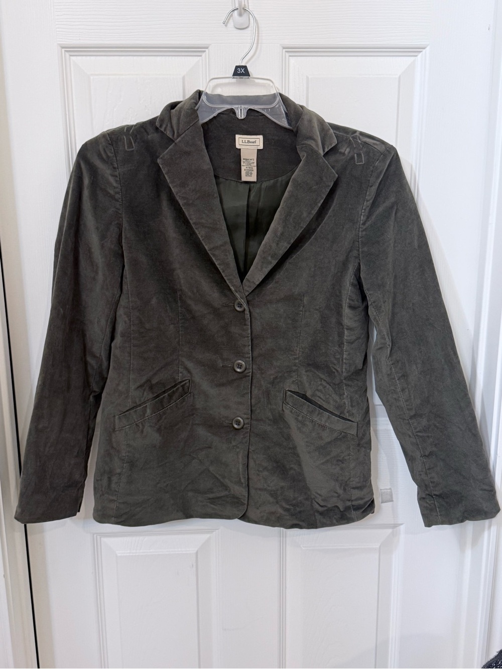 L.L. Bean Women's Olive Corduroy Tailored Blazer